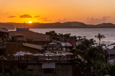 Beautiful view to houses in Pipa village, Rio Grande do Norte state clipart