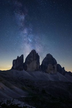 Samanyolu Tre Cime di Lavaredo, Dolomitler, Güney Tyrol, İtalya