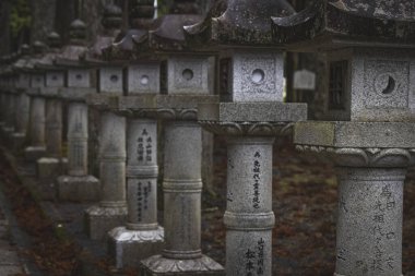 Okuno-in u Okunoin Cemetery details in Autumn clipart