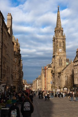 Edinburgh 'daki Royal Mile Caddesi İskoçya Eski kasabası