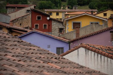 Coloful village houses of Sotres, Picos De Europa, Asturias, Spain clipart