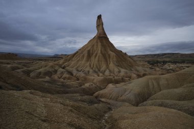 Las Bardenas Reales 'te kule oluşumu doğa rezervi, Navarre, İspanya
