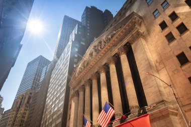 Manhattan 'da Wall Street' teki New York Borsa Binası.
