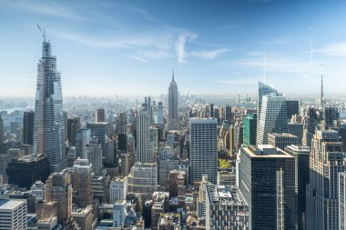 New York City şehir merkezinde öğleden sonra gökyüzü manzarası