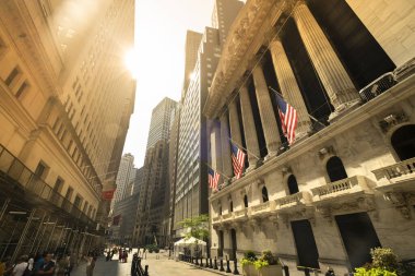 Manhattan 'da Wall Street' teki New York Borsa Binası.