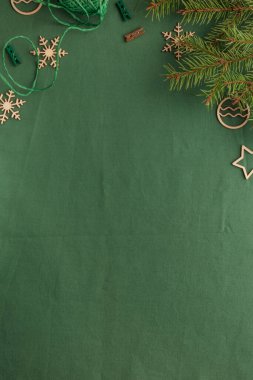 Christmas zero waste eco-friendly natural green background clipart