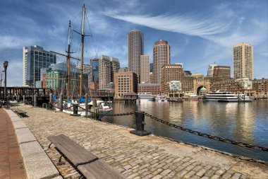 Boston Massachusetts şehir merkezi silueti