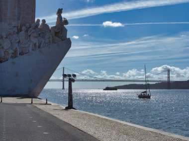 Conquistador's monument in Lisbon on a sunny day clipart