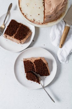 Çikolatalı kek servislerinin genel görünümü