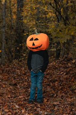 Ormanda kabak kafalı bir çocuk