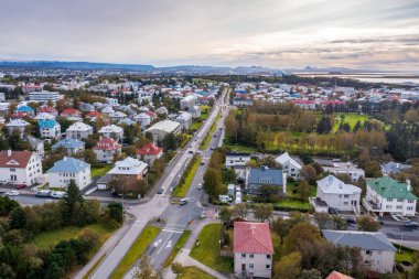 Reykjavik evler ile renkli manzara