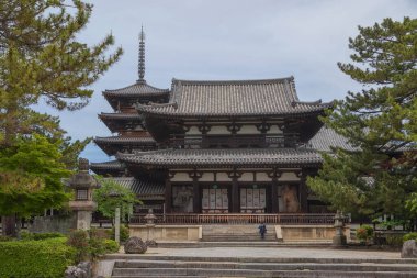 Horyu-j pagoda and shrine in Nara, Japan clipart