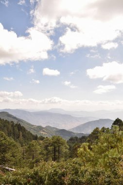 Oaxca, Meksika 'nın dağlık manzarasının manzarası.