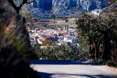 Mountain village in Vall de L'Aguart clipart