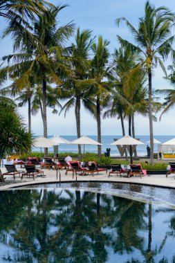 Plaj kulübünün manzarası