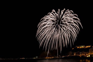 Fireworks at the San Juan festivities in Alicante, Spain clipart