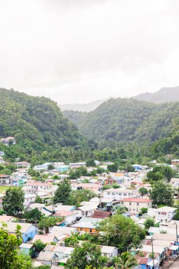 Tropikal Tepeler 'deki Anse La Ray Köyünün Hava Görüntüsü