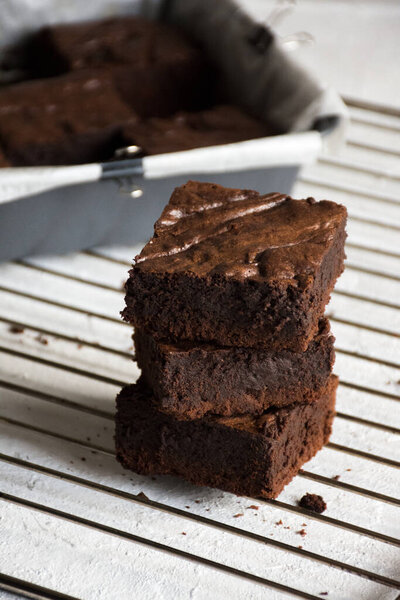 Pila Brownies Estante — Foto de Stock