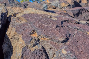 Ancient Petroglyphs at Rarick Canyon AZ clipart