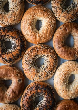 Çerçeveyi dolduran pekçok simit için üst görünüm kapat.