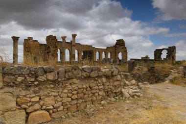 Roma şehri Volubilis 'in engin harabeleri, Meknes,