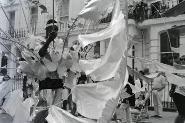 Notting Hill Carnival parade in 1996 along Ladbroke Grove clipart