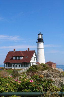 Maine sahilinde güzel bir deniz feneri