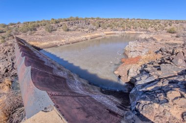 Historic Bainbridge Steel Dam near Ash Fork AZ clipart