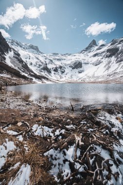 Laguna Nevada in Patagonia. Trekking in the city of Ushuaia clipart