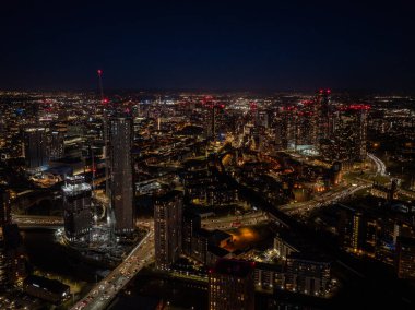 Manchester Deansgate Meydanı ve Castlefield 'da Gün Doğumu