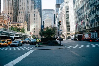Manhattan şehir merkezi sokak manzaralı trafik ve şehir manzaralı