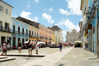 Pelourinho mahallesinin sokakları - Salvador, Bahia, Brezilya