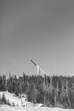 Karlı Tatras 'ta kayak rampası