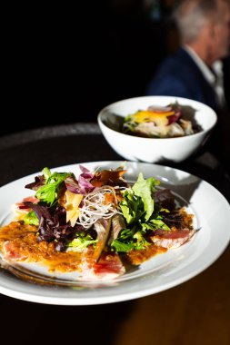 Yeni hazırlanmış sağlıklı renkli salata.