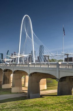 Dallas Teksas Margaret Hunt Tepesi Köprüsü Trinity Nehri üzerinde