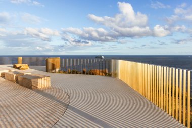 Modern okyanus manzaralı gözcü Manly, Sydney 'de North Head' de