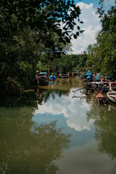 Thapom Klong Song Nam 'da Tayland Uzun Kuyruklu Tekneleri, Yengeç.