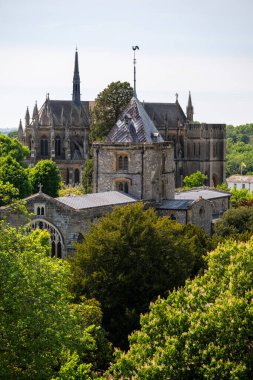 Arundel, İngiltere 'deki ortaçağ tarihi şatosunun güzel manzarası.