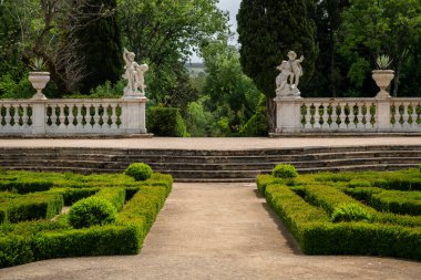 Tarihi Queluz Sarayı 'nın anıtları ve detayları için güzel bir manzara.