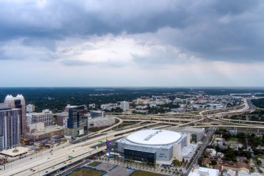 Gün batımında Orlando, Florida 'nın hava manzarası
