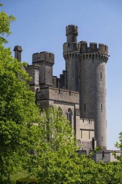 Arundel, İngiltere 'deki ortaçağ tarihi şatosunun güzel manzarası.