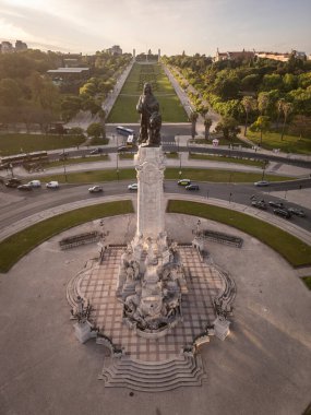 Eski tarihi Marques de Pombal döner kavşağına güzel bir hava manzarası