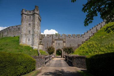 Arundel, İngiltere 'deki ortaçağ tarihi şatosunun güzel manzarası.