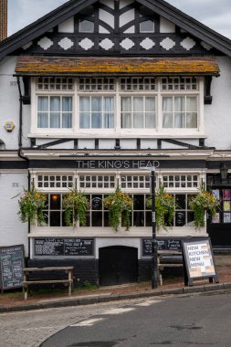 Lewes Village, İngiltere 'deki eski tarihi binaların güzel manzarası.