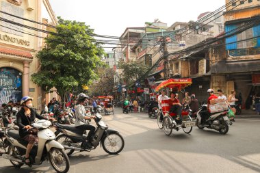Eski kasaba Hanoi vietnam caddesi manzarası