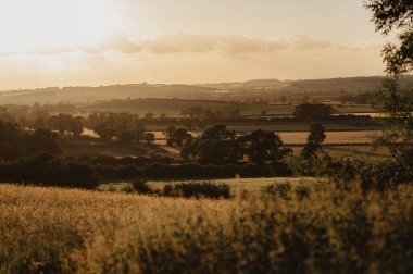 Tepeden vadiye bak. Gün batımı.