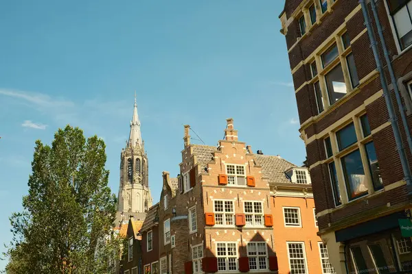 Ortaçağ Alman mimarisi ve Der aa-kerk kilisesinin kulesi.