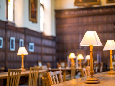 Magdalen Koleji Yemek Odası, Oxford, İngiltere.