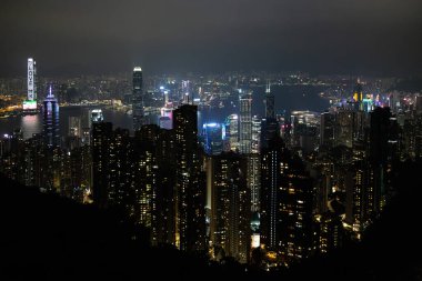 Hong Kong ufuk çizgisi Victoria Tepesi 'nden görünüyor
