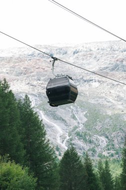 cable car in the Swiss mountains in Summer